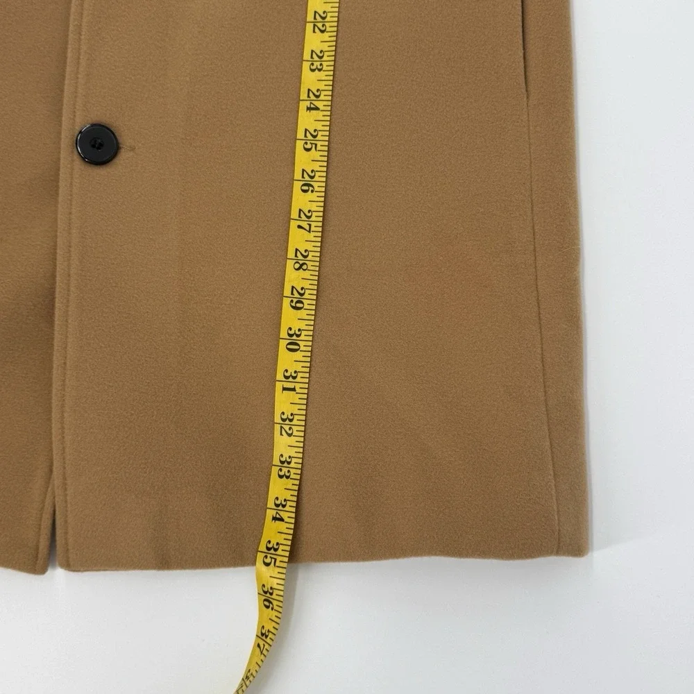 Beninos Men's L Camel Wool Blend Overcoat Classic 3 Button Topcoat Pea‎ Coat NWT